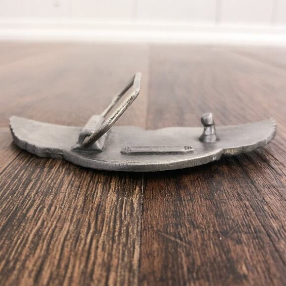 VTG Belt Buckle Flying Eagle Western Rugged Rustic USA 1980 Indiana Metal Craft - Picture 7 of 11